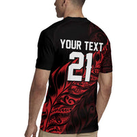 New Zealand Lawn Bowls Custom Rugby Jersey Red Maori Warrior Tribal Silver Fern - Polynesian Pride