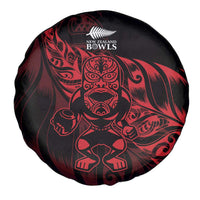 New Zealand Lawn Bowls Spare Tire Cover Red Maori Warrior Tribal Silver Fern - Polynesian Pride