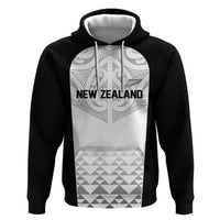 World Football 2026 New Zealand Custom Hoodie All White Fern Maori Tribal - Polynesian Pride