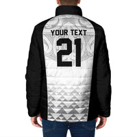 World Football 2026 New Zealand Custom Padded Jacket All White Fern Maori Tribal - Polynesian Pride