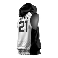 World Football 2026 New Zealand Custom Sleeveless Hoodie All White Fern Maori Tribal - Polynesian Pride