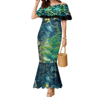 New Zealand Matariki Waipuna-a-rangi Mermaid Dress He Roimata o Rangi LT9 Women Black - Polynesian Pride