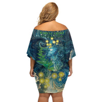 New Zealand Matariki Waipuna-a-rangi Off Shoulder Short Dress He Roimata o Rangi