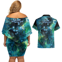 New Zealand Matariki Waiti Couples Matching Off Shoulder Short Dress and Hawaiian Shirt The Beginnings Of Life