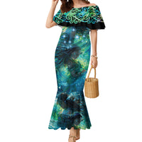 New Zealand Matariki Waiti Mermaid Dress The Beginnings Of Life LT9 Women Black - Polynesian Pride