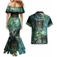 New Zealand Matariki Waiti Couples Matching Mermaid Dress and Hawaiian Shirt Waimori and The Origin Of Life LT9 - Polynesian Pride