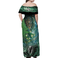 New Zealand Matariki Waiti Family Matching Off Shoulder Maxi Dress and Hawaiian Shirt Waimāori and The Origin Of Life