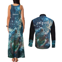 New Zealand Matariki Ururangi Couples Matching Tank Maxi Dress and Long Sleeve Button Shirt The Murmur Of The Wind