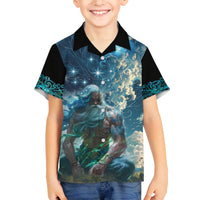 New Zealand Matariki Ururangi Family Matching Off Shoulder Short Dress and Hawaiian Shirt The Murmur Of The Wind