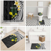 Alo Chiefdom Wallis and Futuna Personalized Bathroom Set Frangipani Flowers Polynesian Pattern - Polynesian Pride