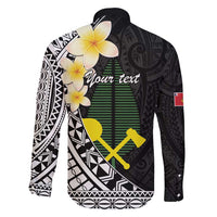 Alo Chiefdom Wallis and Futuna Personalized Family Matching Off Shoulder Maxi Dress and Hawaiian Shirt Frangipani Flowers Polynesian Pattern