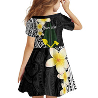 Alo Chiefdom Wallis and Futuna Personalized Family Matching Off Shoulder Short Dress and Hawaiian Shirt Frangipani Flowers Polynesian Pattern