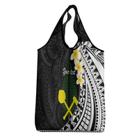 Alo Chiefdom Wallis and Futuna Personalized Grocery Bag Frangipani Flowers Polynesian Pattern