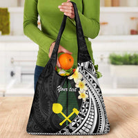 Alo Chiefdom Wallis and Futuna Personalized Grocery Bag Frangipani Flowers Polynesian Pattern