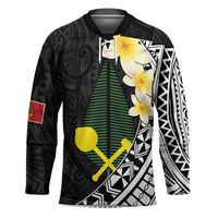 Alo Chiefdom Wallis and Futuna Personalized Hockey Jersey Frangipani Flowers Polynesian Pattern LT9 Unisex Black - Polynesian Pride