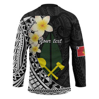 Alo Chiefdom Wallis and Futuna Personalized Hockey Jersey Frangipani Flowers Polynesian Pattern LT9 - Polynesian Pride