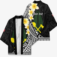 Alo Chiefdom Wallis and Futuna Personalized Kimono Frangipani Flowers Polynesian Pattern - Polynesian Pride