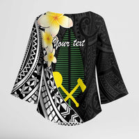 Alo Chiefdom Wallis and Futuna Personalized Kimono Sleeve Blouse Frangipani Flowers Polynesian Pattern - Polynesian Pride