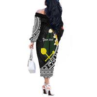 Alo Chiefdom Wallis and Futuna Personalized Off The Shoulder Long Sleeve Dress Frangipani Flowers Polynesian Pattern