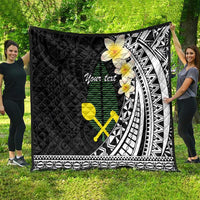 Alo Chiefdom Wallis and Futuna Personalized Quilt Frangipani Flowers Polynesian Pattern
