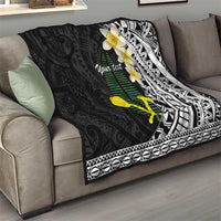 Alo Chiefdom Wallis and Futuna Personalized Quilt Frangipani Flowers Polynesian Pattern