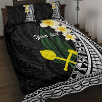 Alo Chiefdom Wallis and Futuna Personalized Quilt Bed Set Frangipani Flowers Polynesian Pattern