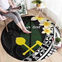 Alo Chiefdom Wallis and Futuna Personalized Round Carpet Frangipani Flowers Polynesian Pattern
