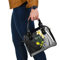 Alo Chiefdom Wallis and Futuna Personalized Shoulder Handbag Frangipani Flowers Polynesian Pattern