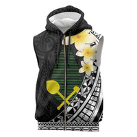 Alo Chiefdom Wallis and Futuna Personalized Sleeveless Zip Hoodie Frangipani Flowers Polynesian Pattern LT9 - Polynesian Pride