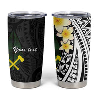 Alo Chiefdom Wallis and Futuna Personalized Tumbler Cup Frangipani Flowers Polynesian Pattern