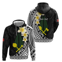 Alo Chiefdom Wallis and Futuna Personalized Zip Hoodie Frangipani Flowers Polynesian Pattern
