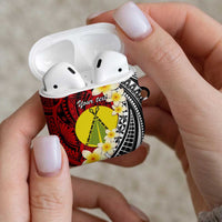 Sigave Chiefdom Wallis and Futuna Personalized AirPods Case Frangipani Flowers Polynesian Pattern - Polynesian Pride