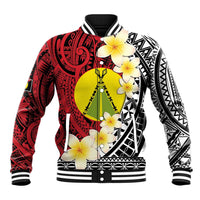 Sigave Chiefdom Wallis and Futuna Personalized Baseball Jacket Frangipani Flowers Polynesian Pattern