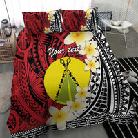 Sigave Chiefdom Wallis and Futuna Personalized Bedding Set Frangipani Flowers Polynesian Pattern