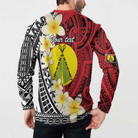 Sigave Chiefdom Wallis and Futuna Personalized Button Sweatshirt Frangipani Flowers Polynesian Pattern
