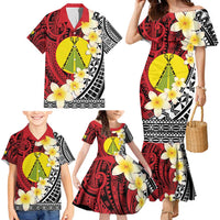 Sigave Chiefdom Wallis and Futuna Personalized Family Matching Mermaid Dress and Hawaiian Shirt Frangipani Flowers Polynesian Pattern
