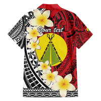 Sigave Chiefdom Wallis and Futuna Personalized Family Matching Off The Shoulder Long Sleeve Dress and Hawaiian Shirt Frangipani Flowers Polynesian Pattern