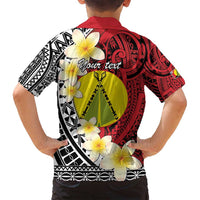 Sigave Chiefdom Wallis and Futuna Personalized Family Matching Off Shoulder Maxi Dress and Hawaiian Shirt Frangipani Flowers Polynesian Pattern