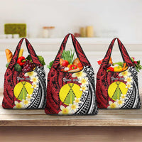 Sigave Chiefdom Wallis and Futuna Personalized Grocery Bag Frangipani Flowers Polynesian Pattern