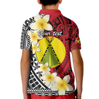 Sigave Chiefdom Wallis and Futuna Personalized Kid Polo Shirt Frangipani Flowers Polynesian Pattern