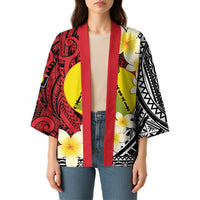 Sigave Chiefdom Wallis and Futuna Personalized Kimono Frangipani Flowers Polynesian Pattern - Polynesian Pride