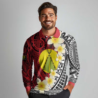 Sigave Chiefdom Wallis and Futuna Personalized Long Sleeve Polo Shirt Frangipani Flowers Polynesian Pattern