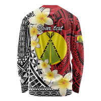 Sigave Chiefdom Wallis and Futuna Personalized Long Sleeve Shirt Frangipani Flowers Polynesian Pattern