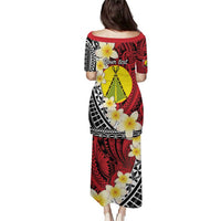 Sigave Chiefdom Wallis and Futuna Personalized Puletasi Frangipani Flowers Polynesian Pattern