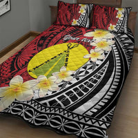 Sigave Chiefdom Wallis and Futuna Personalized Quilt Bed Set Frangipani Flowers Polynesian Pattern