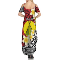 Sigave Chiefdom Wallis and Futuna Personalized Summer Maxi Dress Frangipani Flowers Polynesian Pattern