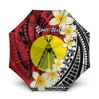 Sigave Chiefdom Wallis and Futuna Personalized Umbrella Frangipani Flowers Polynesian Pattern - Polynesian Pride