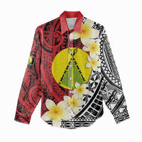 Sigave Chiefdom Wallis and Futuna Personalized Women Casual Shirt Frangipani Flowers Polynesian Pattern