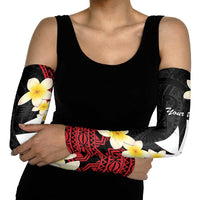 Uvea Chiefdom Wallis and Futuna Personalized Arm Sleeves Frangipani Flowers Polynesian Pattern - Polynesian Pride
