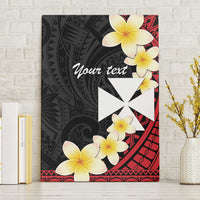 Uvea Chiefdom Wallis and Futuna Personalized Canvas Wall Art Frangipani Flowers Polynesian Pattern